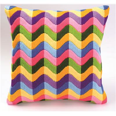 Bargello multicolore 2 - Coussin point lancé - Vervaco