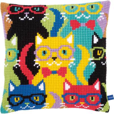 Chats Drôles - Kit Coussin Gros trous - Vervaco