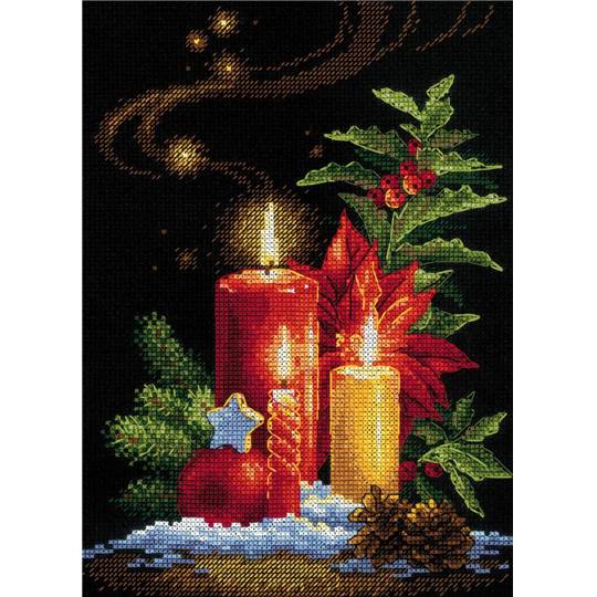 Bougies de Noël - Kit point de croix - Riolis