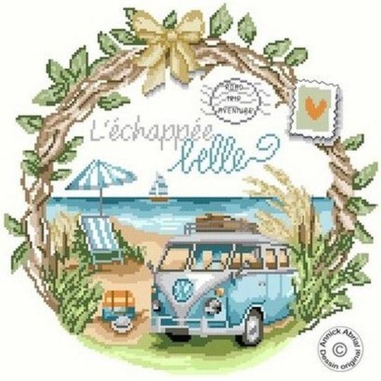 L'Echappée Belle - Fiche Point de Croix - Annick Abrial