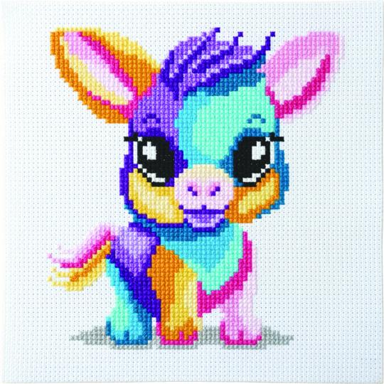 Kit Point de Croix Enfant – Âne Multico – Princesse