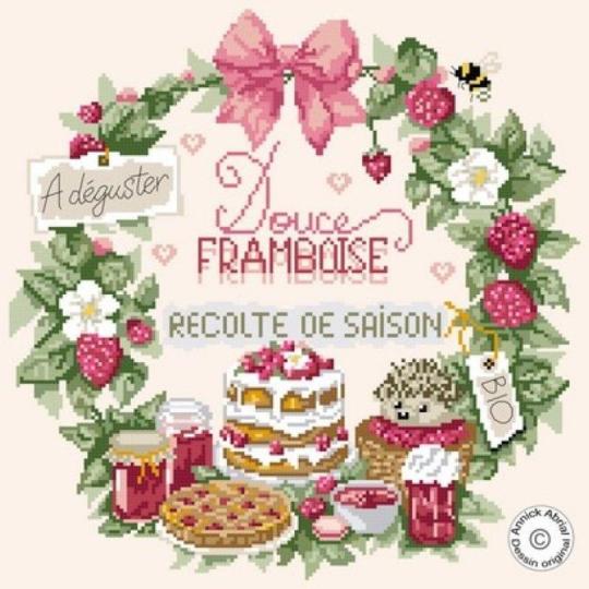 Douce Framboise - Fiche point de croix -  Annick Abrial