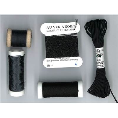Pack Découverte Au Ver à Soie Ovale et Surfine - Noir