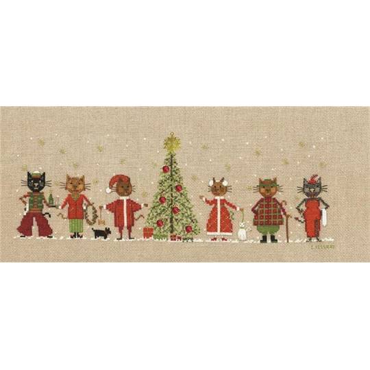 Frise Chats Noël - kit point de croix - Le Bonheur des Dames