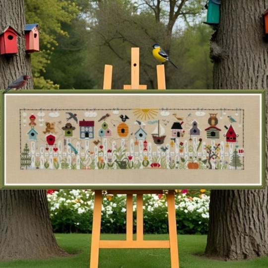 Au Fil des Nichoirs - Fiche point de croix - Jardin Privé