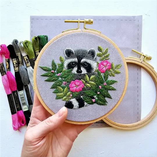 Raton Laveur - Kit broderie créative