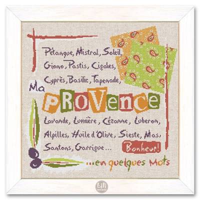 La Provence en quelques mots - Fiche point de croix - Lilipoints