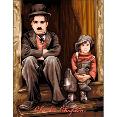 Charles Chaplin The Kid -  Canevas Pénélope - Luc Créations