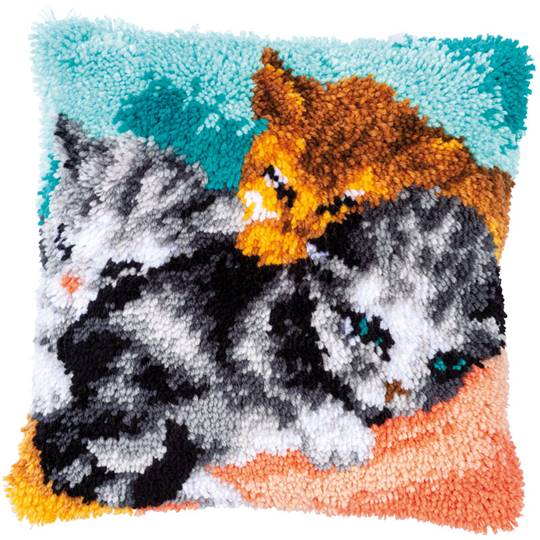 Trois Chats - Kit Coussin point noué - Vervaco