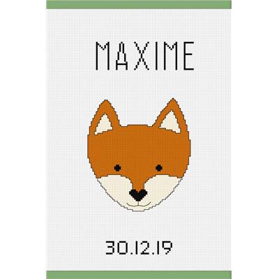 Protège carnet de santé à broder Petit Renard - Princesse