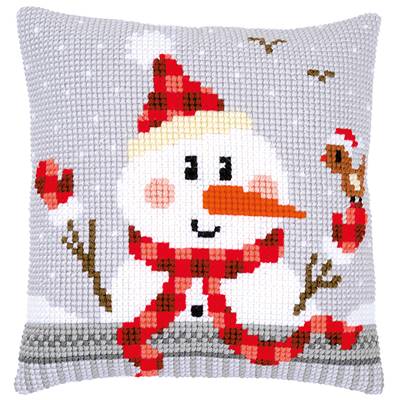 Bonhomme de Neige - Kit Coussin Gros trous - Vervaco