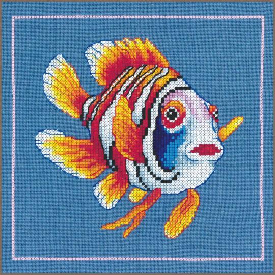 Poisson Némo joyeux • Kit point de croix - Lanarte