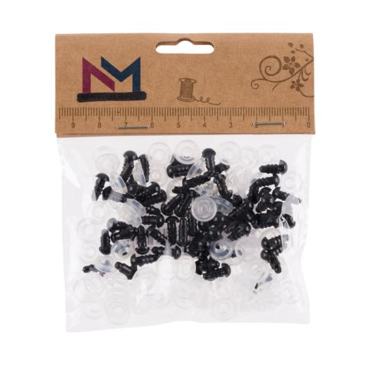 Yeux à  clipser noirs - 6 mm - 20 paires