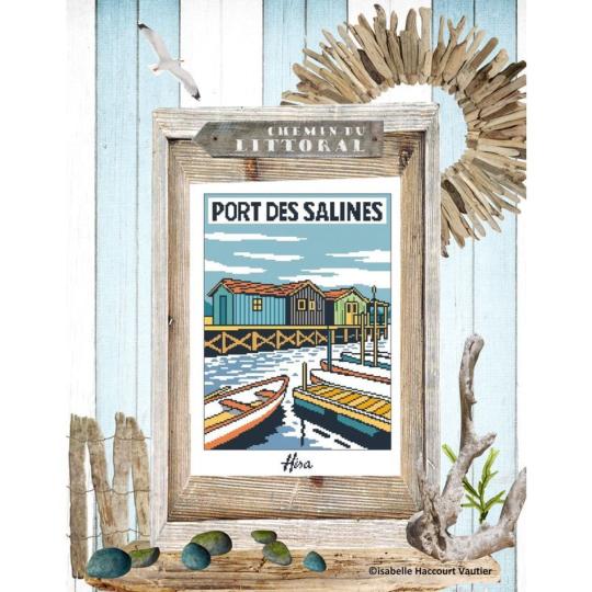 Port des Salines - Fiche point de croix - Isabelle Vautier