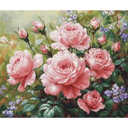 Luca-S B7009 Kit Broderie Point De Croix Orchidées Gracieuses - 25x25 Cm Niveau 3/5