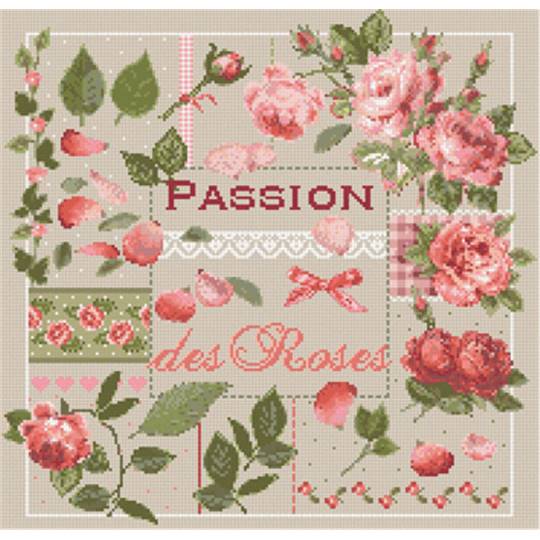 Passion des Roses - Fiche point de croix - Madame La Fée