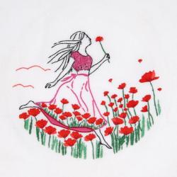 Coquelicots romantiques - Kit broderie traditionnelle - DMC