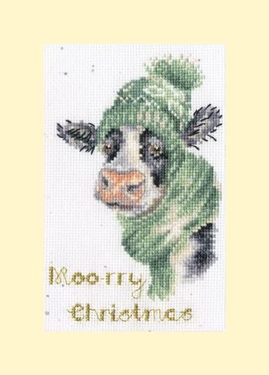 Moo-rry Christmas - Kit Carte de Voeux - Bothy Threads