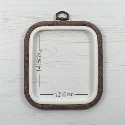Cadre Flexihoop carré 12,5 x 14,5 cm – Grain de bois - Nurge 