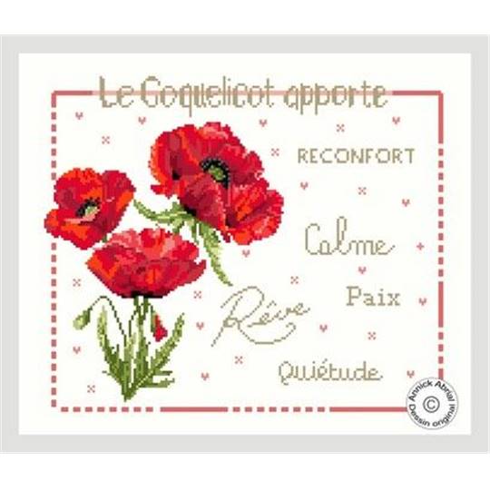 Le Coquelicot • Fiche Point de Croix - Annick Abrial