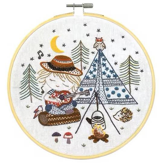 Quand Sacha fait du Camping - Kit broderie - Un chat dans l'aiguille