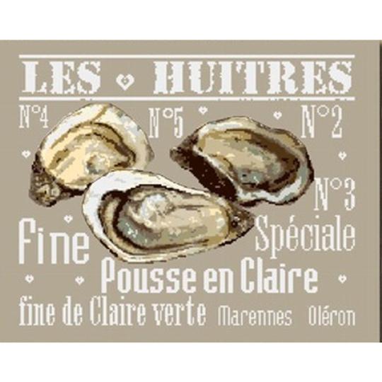 Les Huîtres - Fiche point de croix - Isabelle Vautier
