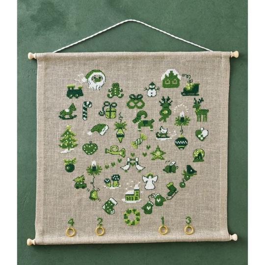Heart Calendar– Kit point de croix Noël - Permin of Copenhagen