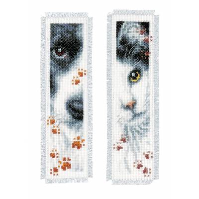 Marque-Page à broder Chien et Chat - Vervaco