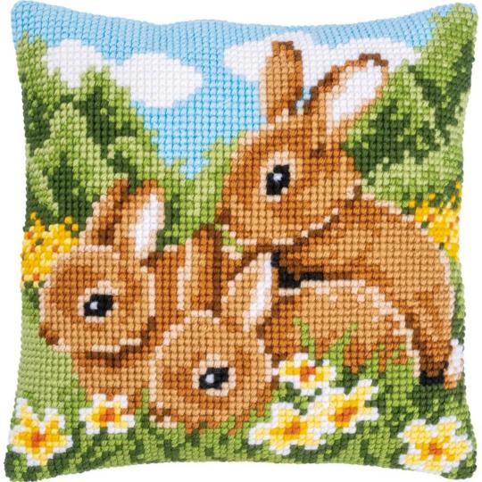 Lapins - kit Coussin gros trous - Vervaco