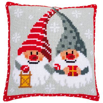 Gnomes de Noël I - Kit Coussin Gros trous - Vervaco