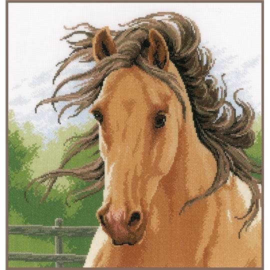 Cheval au Vent - Kit point de croix - Lanarte