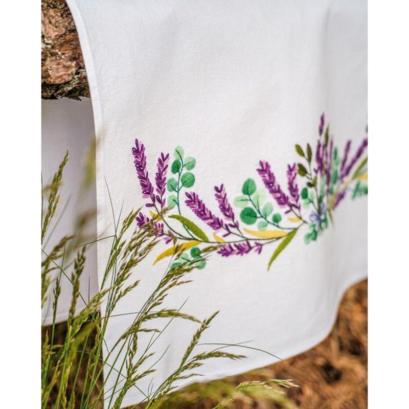 Torchon 'Cueillette Lavande' 50x70 Cm - 100% Coton - Lavable En Machine - Décoration Et Essuyage Cuisine - 10