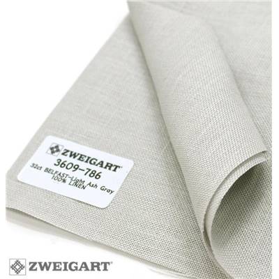 Toile de Lin 12 fils - Gris Perle - 15 x 140 cm 