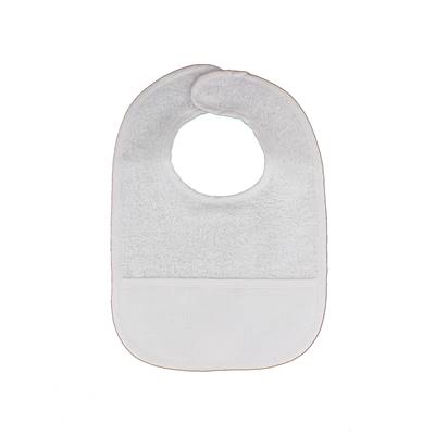 Bavoir à broder 3 mois avec Velcro Blanc