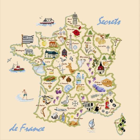 Secrets de France - Kit point de croix - Aux 4 points du Monde