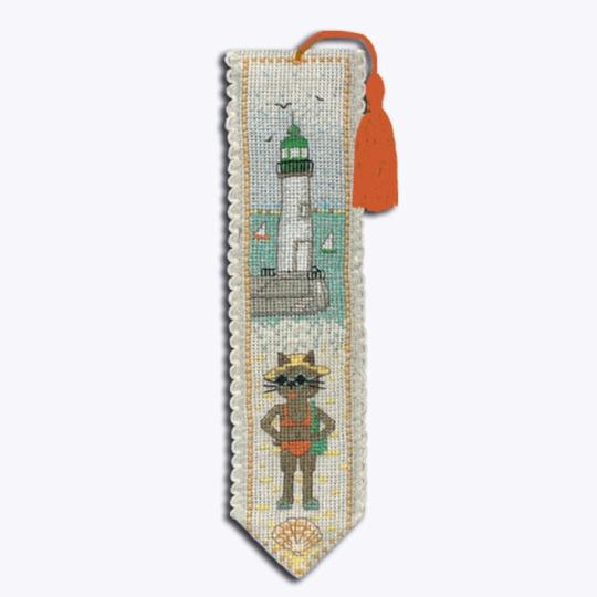 Marque-page Chatte Baigneuse – Kit point de croix Bonheur des Dames