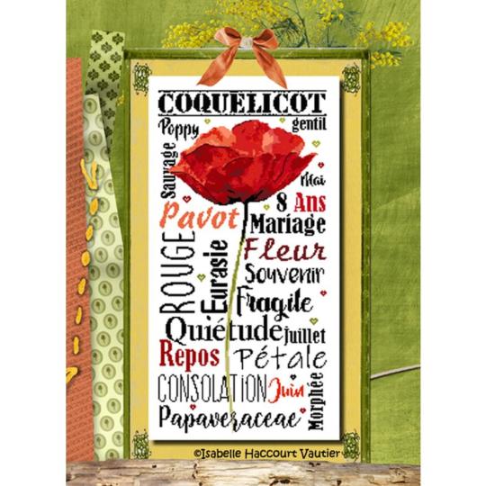 Gentil Coquelicot - Fiche Point de Croix - Isabelle Vautier