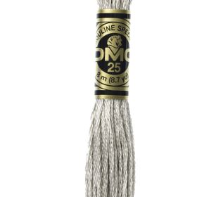 Fil à broder mouliné DMC coloris 648 Gris Poivre Blanc