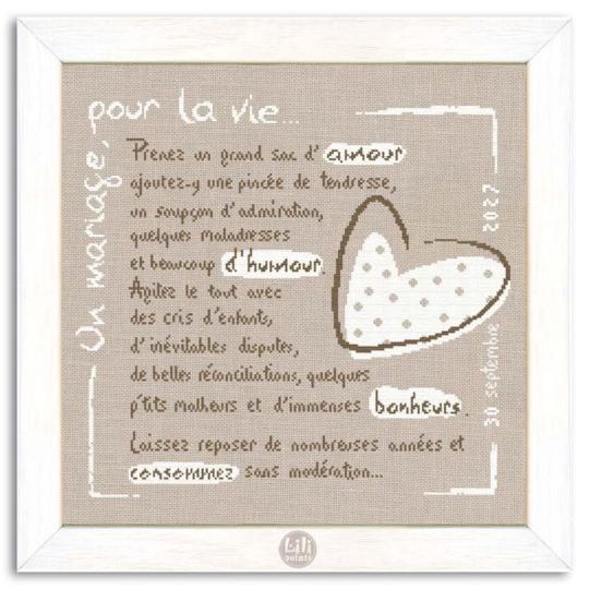 La recette du mariage - Fiche point de croix - Lilipoints