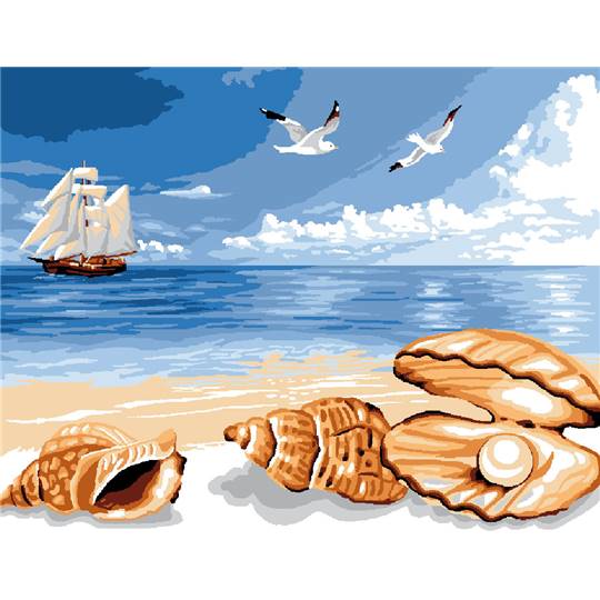 Plage des Coquillages - Canevas Pénélope - Luc Créations