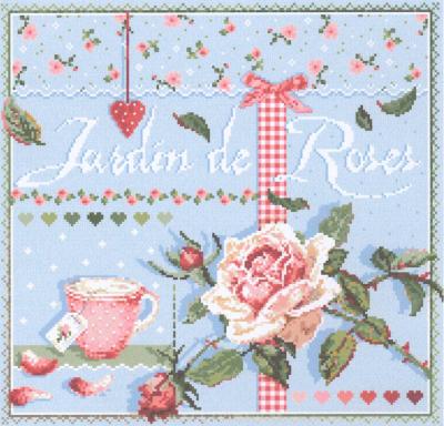 Jardin de Roses - Fiche Point de Croix - Madame La Fée