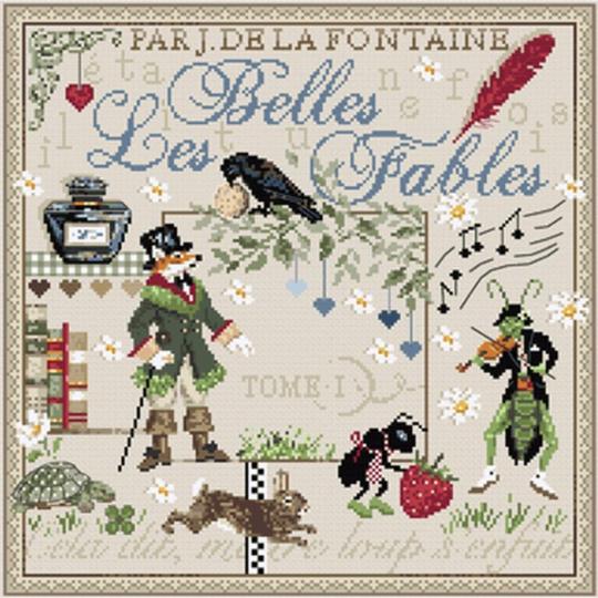 Les Fables - Fiche Point de Croix - Madame La Fée