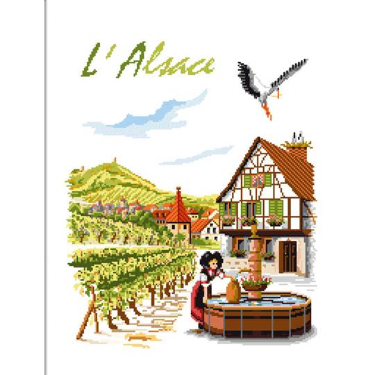 Région L'Alsace - kit point de croix - Luc Créations