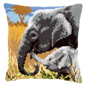 Amour d'éléphants - Coussin Gros trous - Vervaco