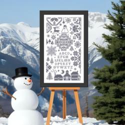 Quaker de l'Hiver - Fiche point de croix - Jardin Privé