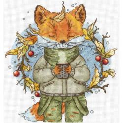 Café d'Automne  - Kit broderie Renard - Andriana