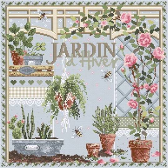 Jardin d'Hiver - Fiche Point de Croix - Madame La Fée