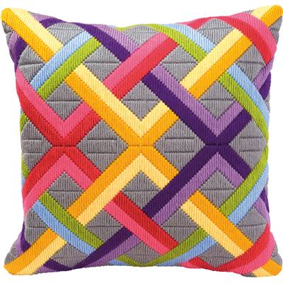 Bargello multicolore 1 - Coussin point lancé - Vervaco