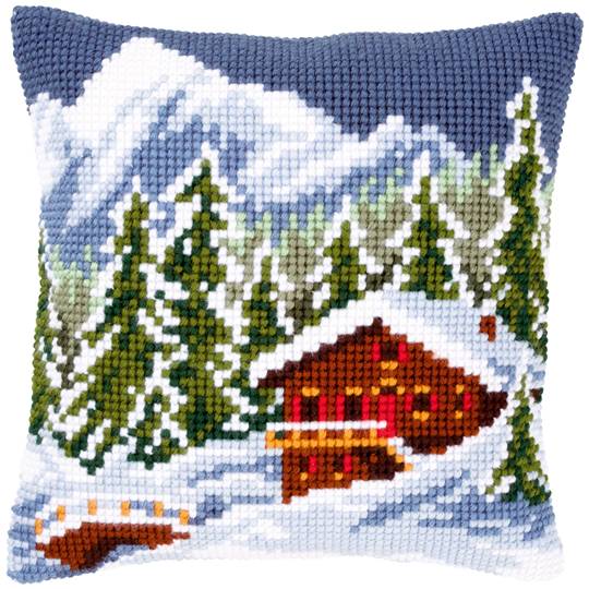 Paysage Enneigé - kit Coussin gros trous - Vervaco