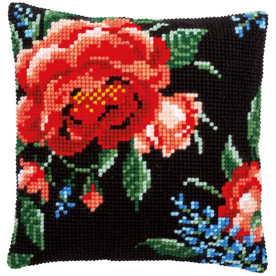 Roses II - kit Coussin gros trous - Vervaco